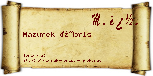 Mazurek Ábris névjegykártya